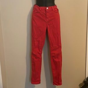 J Brand Christopher Kane Red Straight leg pants